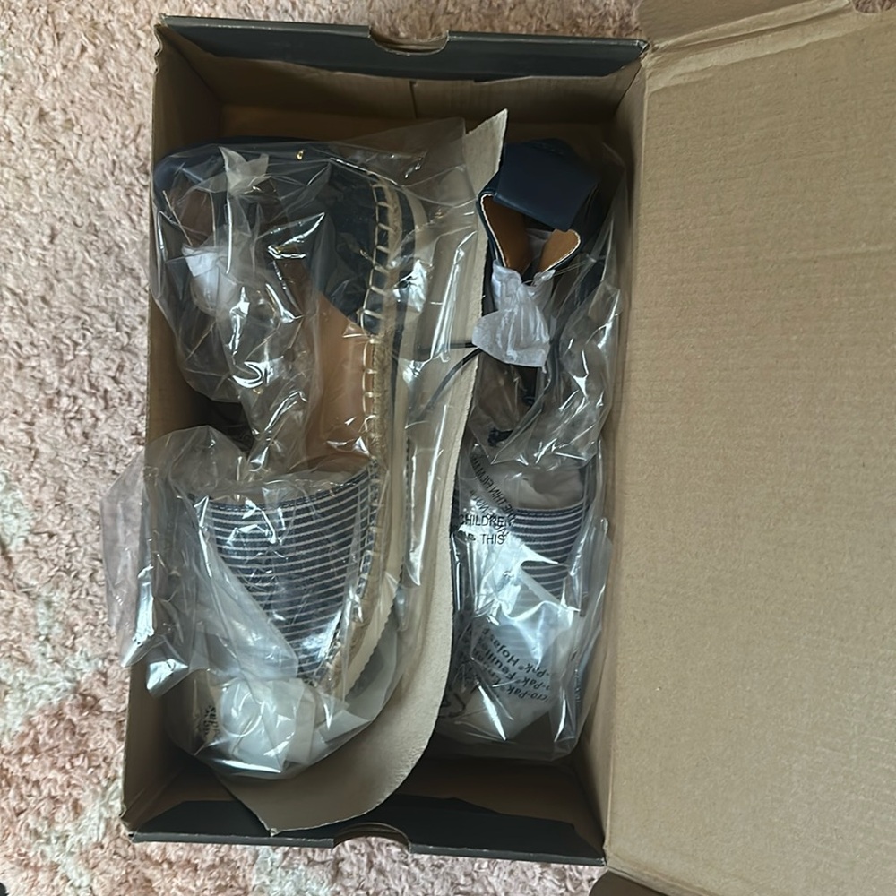 New 7.5 a.n.a  navy sandals